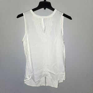 Pale skye women's quin keyhole crochet off- white top stitch fix size L